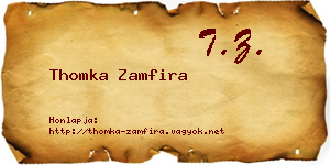 Thomka Zamfira névjegykártya